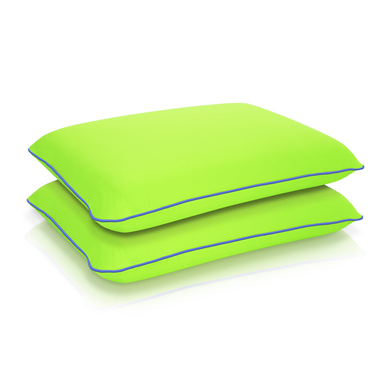 Memory Foam Fun Pillow Medium Standard Bed Pillow with Cool-to-the-Touch Cover, Lucky Green