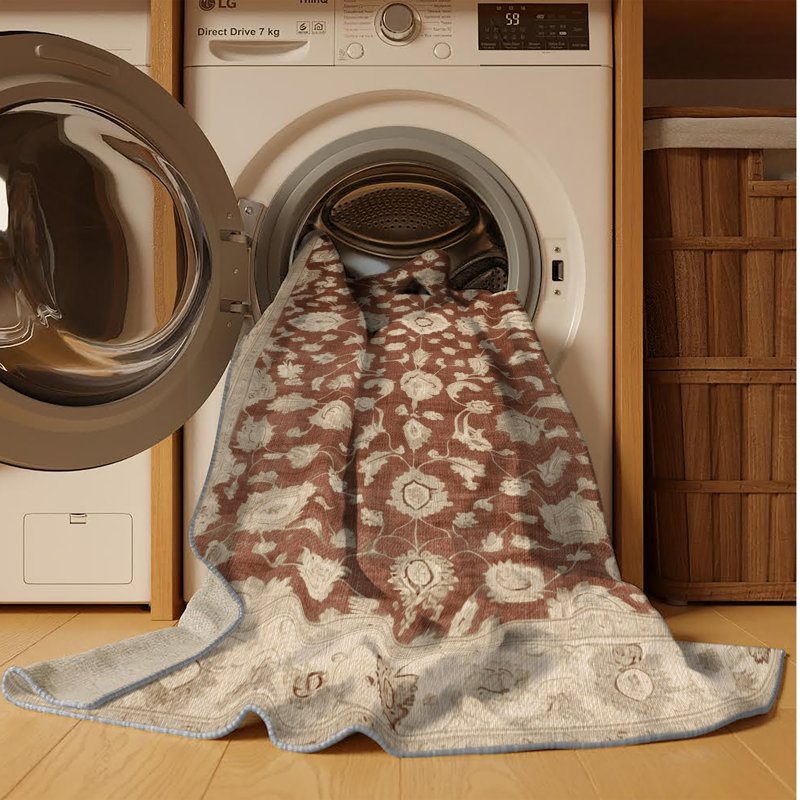 Tapis gris lavable à la machine, Rectangulaire 8 pi x 12 pi