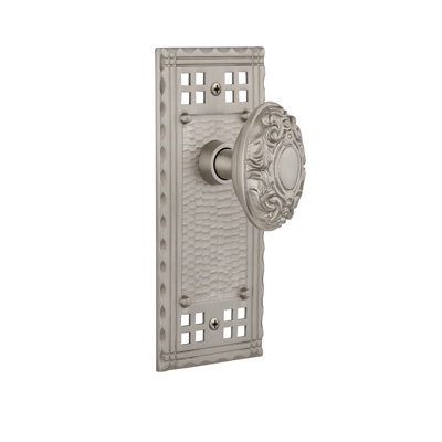 Plaque artisanale avec bouton de porte victorien