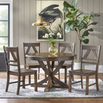 Rivington 5-Piece Solid Wood Pedestal Dining Set