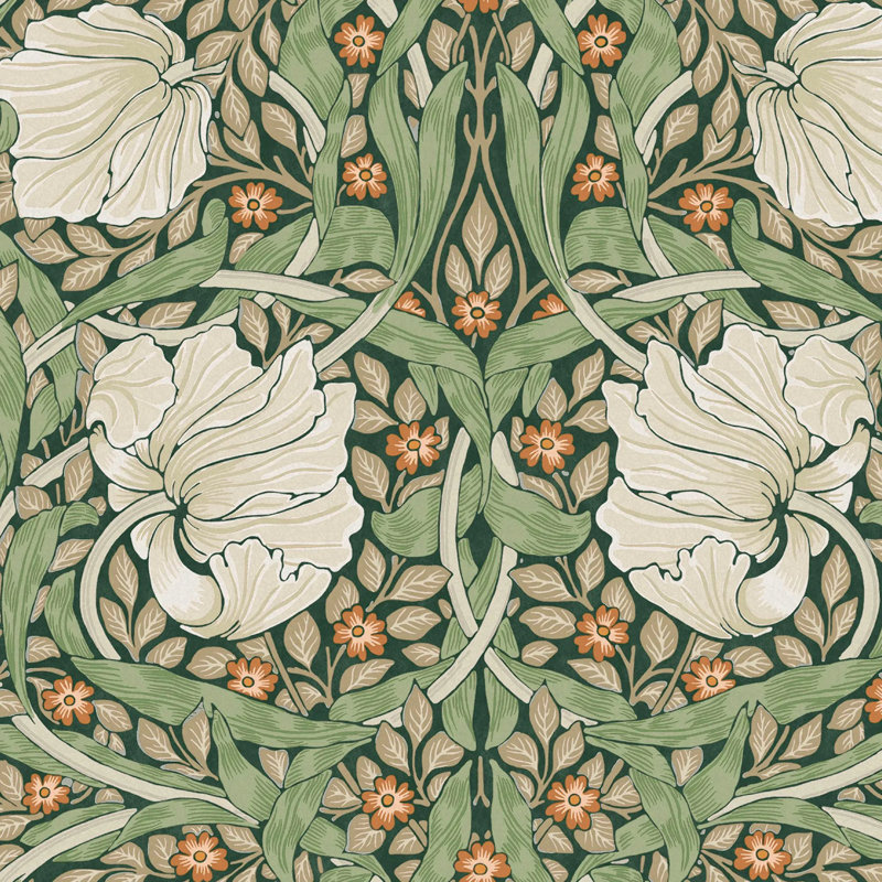 William Morris At Home Pimpernel Floral Wallpaper, Green