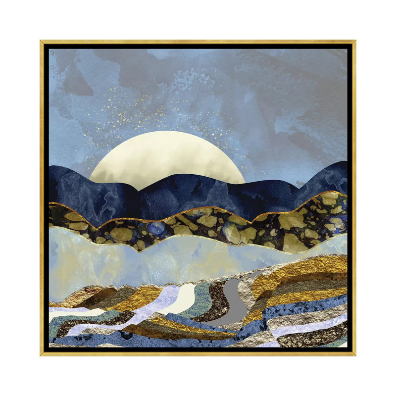 Firefly Sky - impression d'art graphique, H 37 po x l 37 po x P 1,5 po, Pas de tapis, Toile encadrée d'or