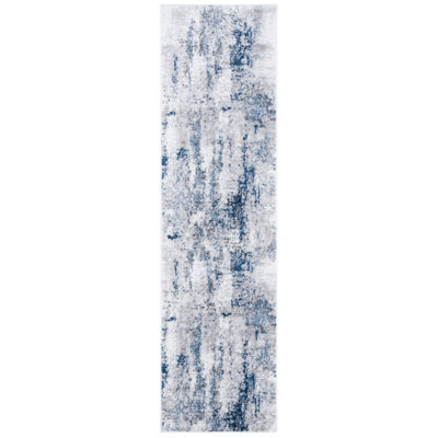 Tapis abstrait gris / bleu Minyard