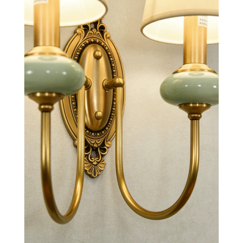 Applique murale à 2 lumières avec sphères en céramique, style vintage américain, pour chambre et salon