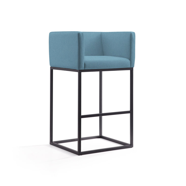 Upholstered Counter Stool with Metal Frame