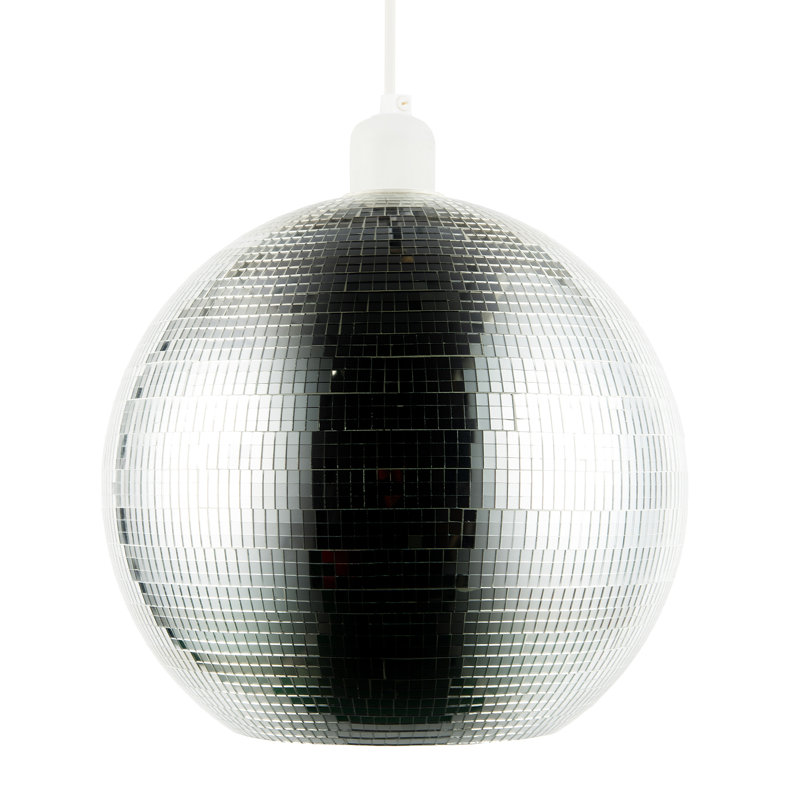 23cm H Plaster Round Pendant Shade ( No Direct Attachment Method ), Silver