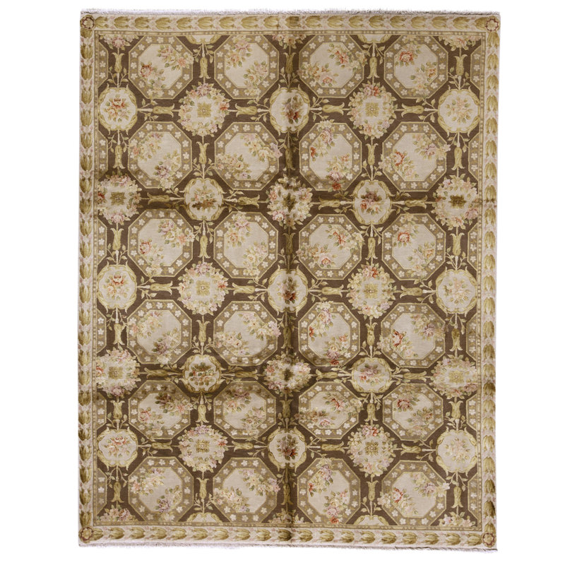 Handmade Silk and Wool Area Rug