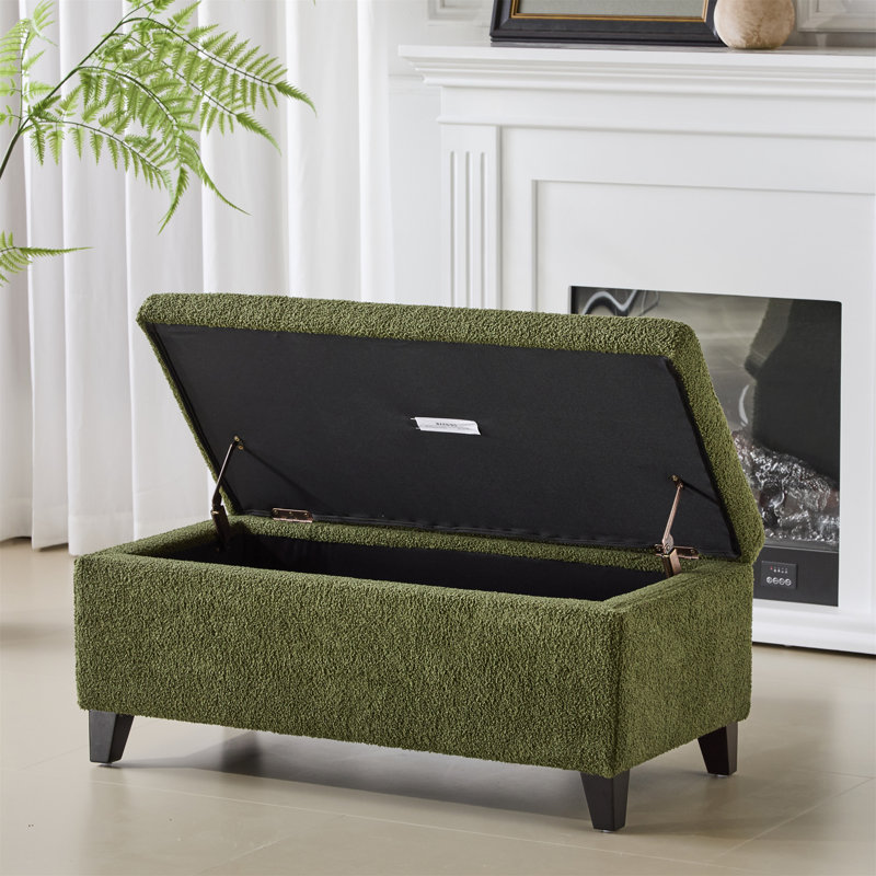 Repose-pieds avec rangement et couvercle rabattable (y compris le repose-pieds), Vert