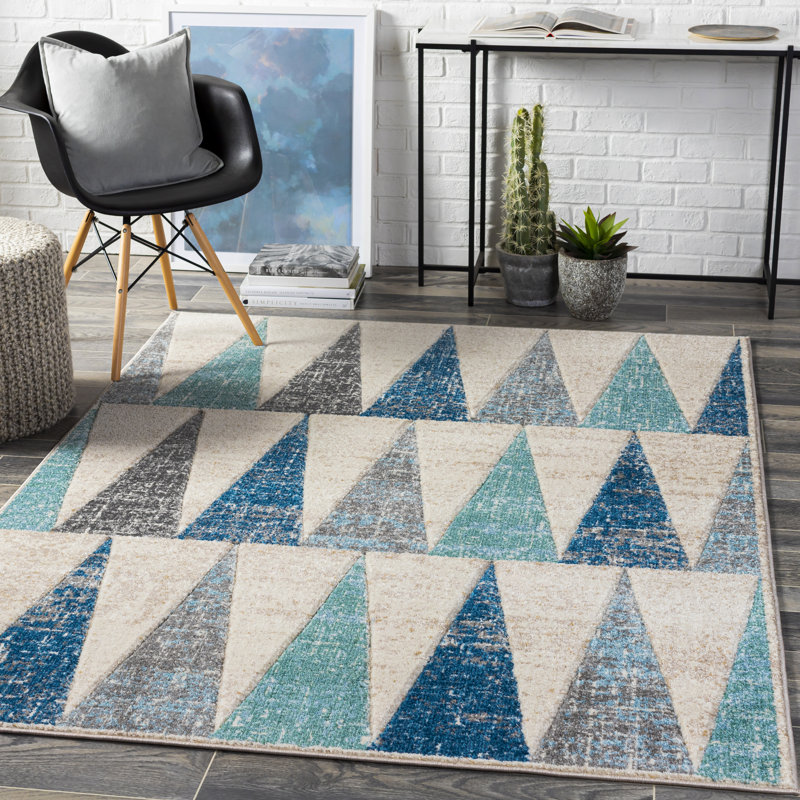 Flatweave Geometric Indoor Rug, Rectangle 5'2" x 7'