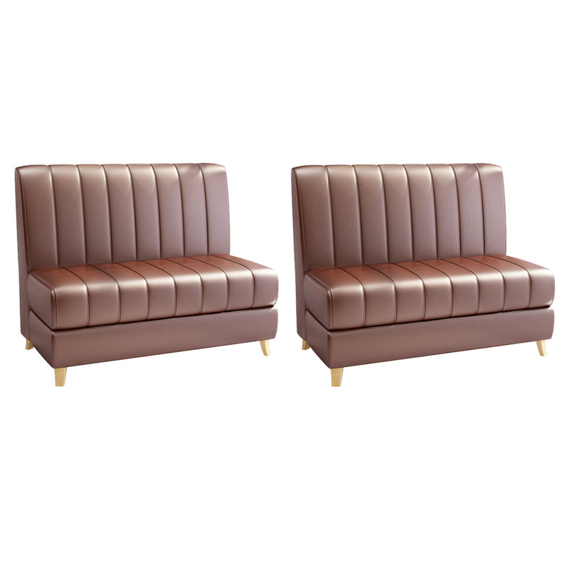 Banc rembourré en similicuir Retro Simple Cafe, Brun