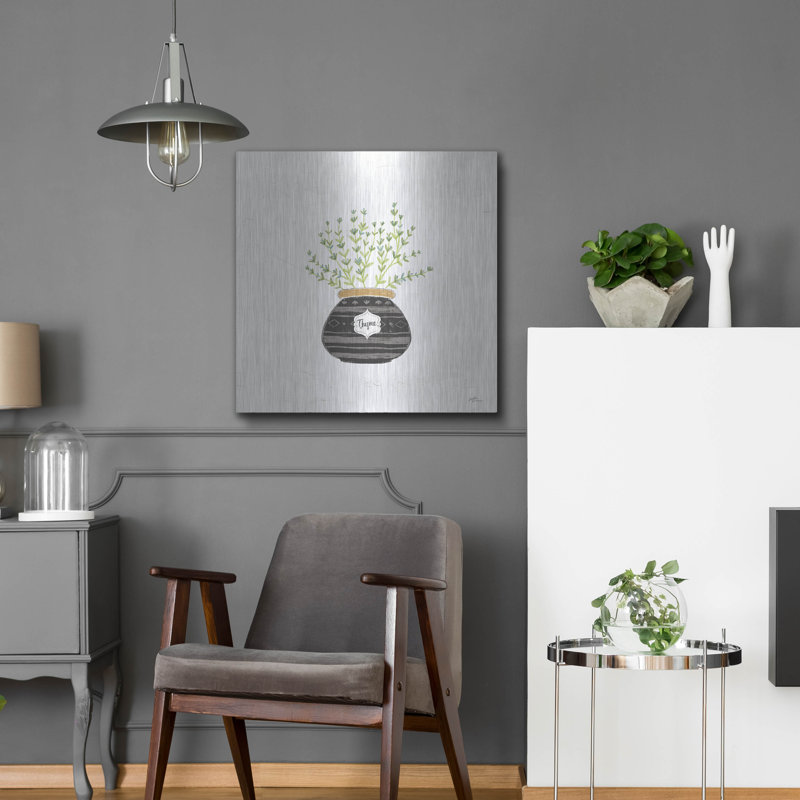 Art mural en métal Winston Porter «Fine Herbs 6» par Janelle Penner, H 24 po x l 24 po