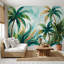 Papier peint tropical avec décoration murale aquarelle palmiers-710767620-710767631