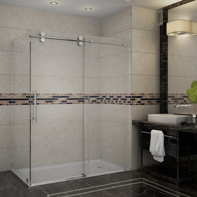 Porte de douche coulissante simple sans cadre 60 po x 75 po Langham