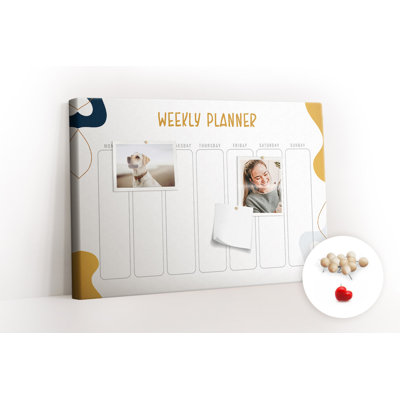 Wall Mounted bulletin board print decorative wall message pin boards home office corkboard Weekely planner