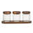 10 Strawberry Street Everyday Acacia 3-Piece Glass Canister Set W. Tray, Round