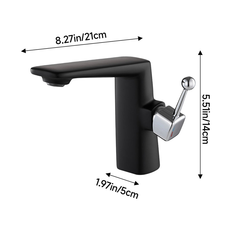Metal Basin Mixer Tap, Black