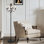 Lampe sur pied moderne en cristal noir à 5 lumières