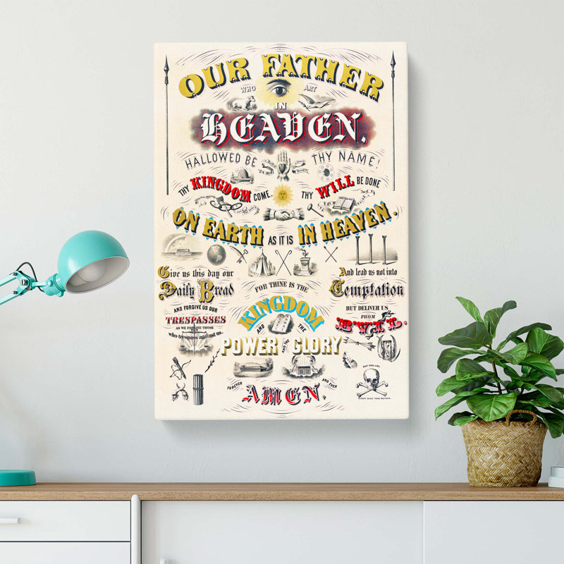 Our Father Who Art In Heaven Prayer - Wrapped Canvas, 50cm H x 35cm W x 3cm D