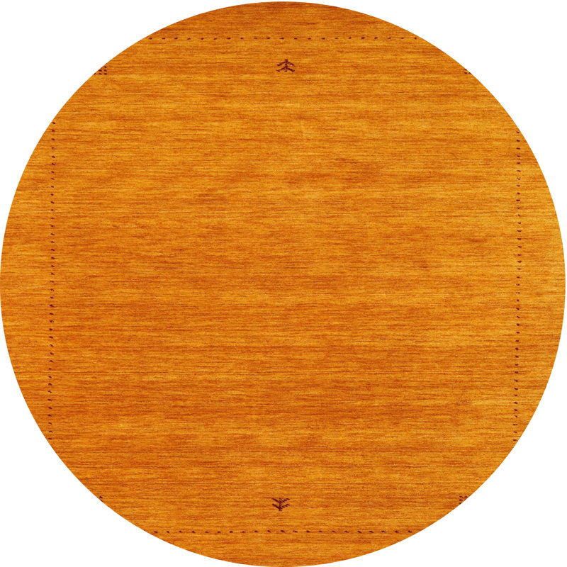 Tapis abstrait orange / brun, Rond 4 pi