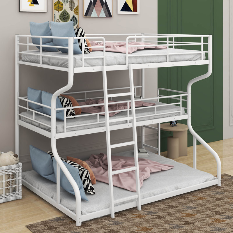 Algertha Kids Full XL Over Twin XL Over Queen Bunk Bed, White