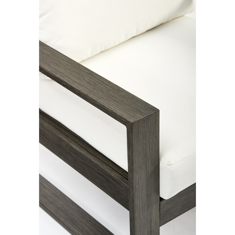 Causeuse d'extérieur avec coussins Toyea, Argent coulé Sunbrella®