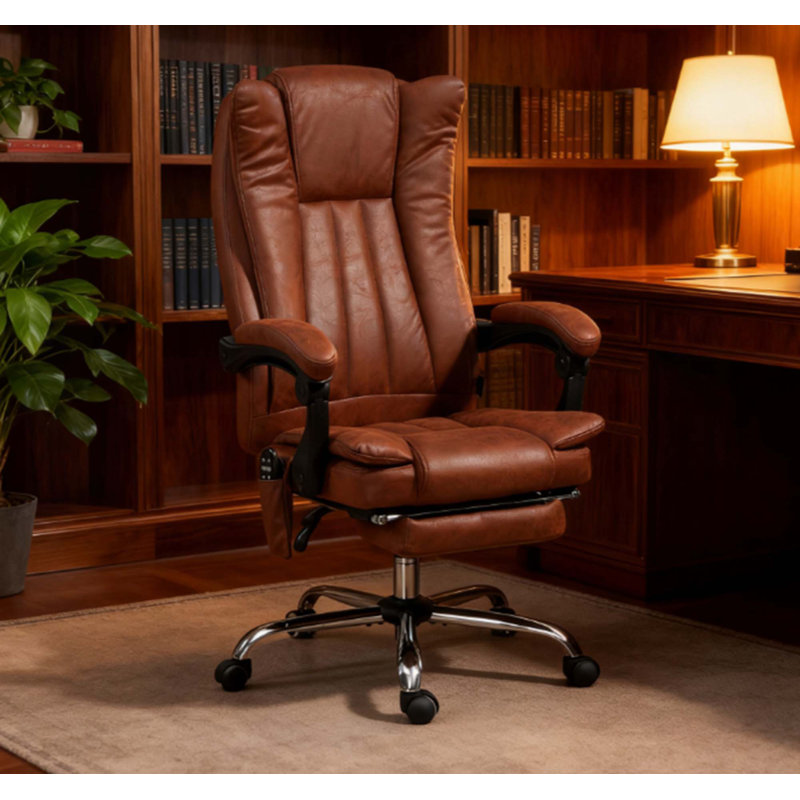 Fauteuil de massage, fauteuil inclinable avec hauteur réglable et repose-pieds