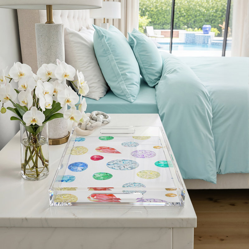 Plateau décoratif Jewel, H 2 po x l 22,5 po x P 14,5 po