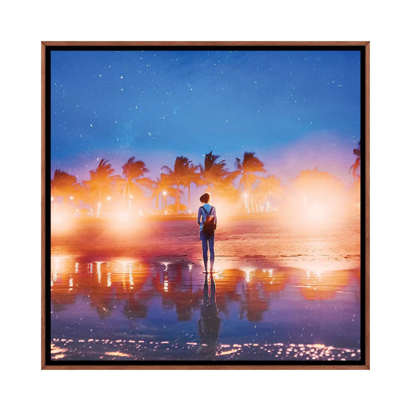 " Lazy Island " by Hobopeeba, Classic Wood Framed, No Mat, 18'' H x 18'' W x 1.5'' D