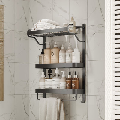 18.5" 3-Tier Bathroom Wall Mounted Towel Rack