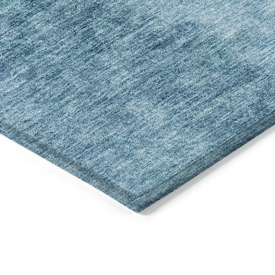 5' X 8' Teal Blue Aqua And Blue Ombre Washable Indoor Outdoor Area Rug