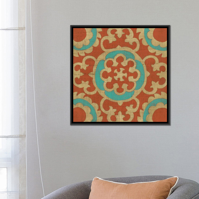 « masala iv », impression sur toile, H 18 po x l 18 po x P 1,5 po, Toile avec cadre noir, Pas de tapis