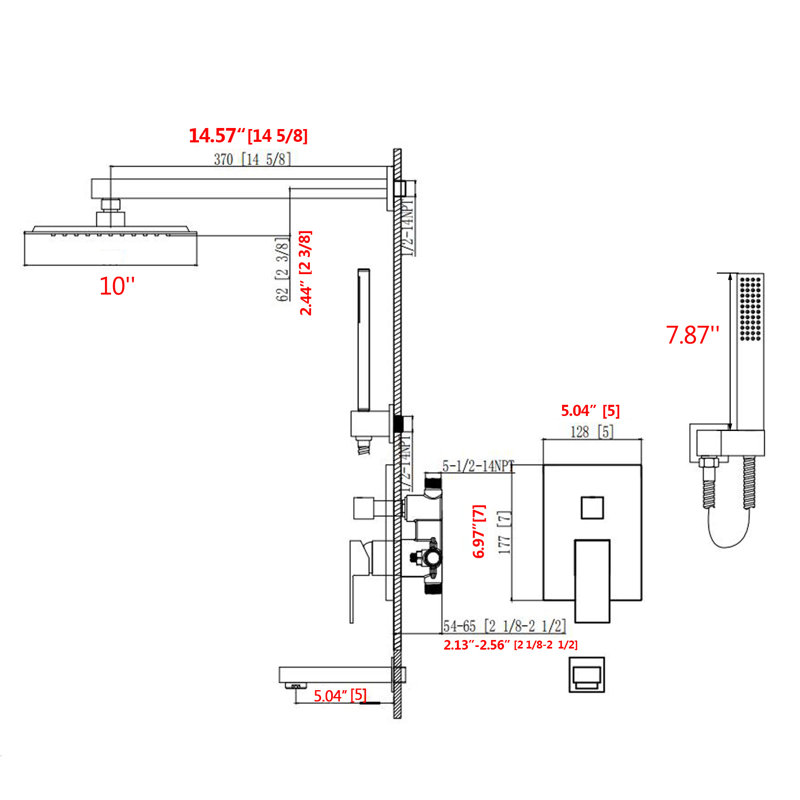 All-In-One Kit with Rough in-Valve, Brushed Nickel
