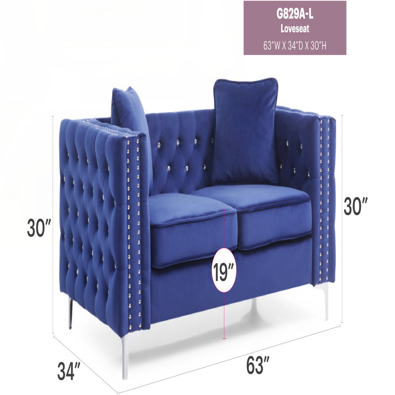 Causeuse chic en bleu, Bleu
