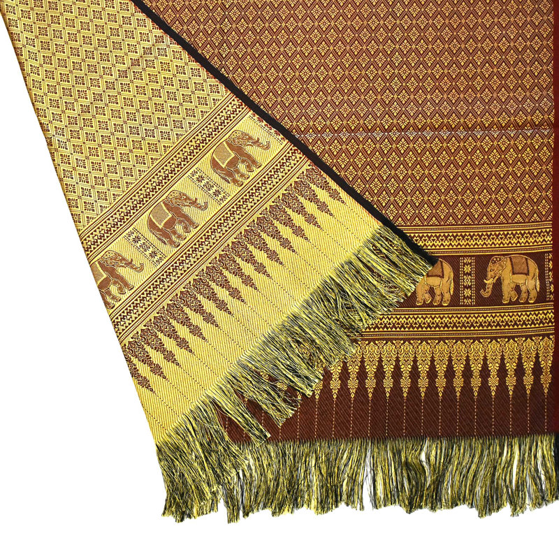 Animal Print Silk Tablecloth, Red