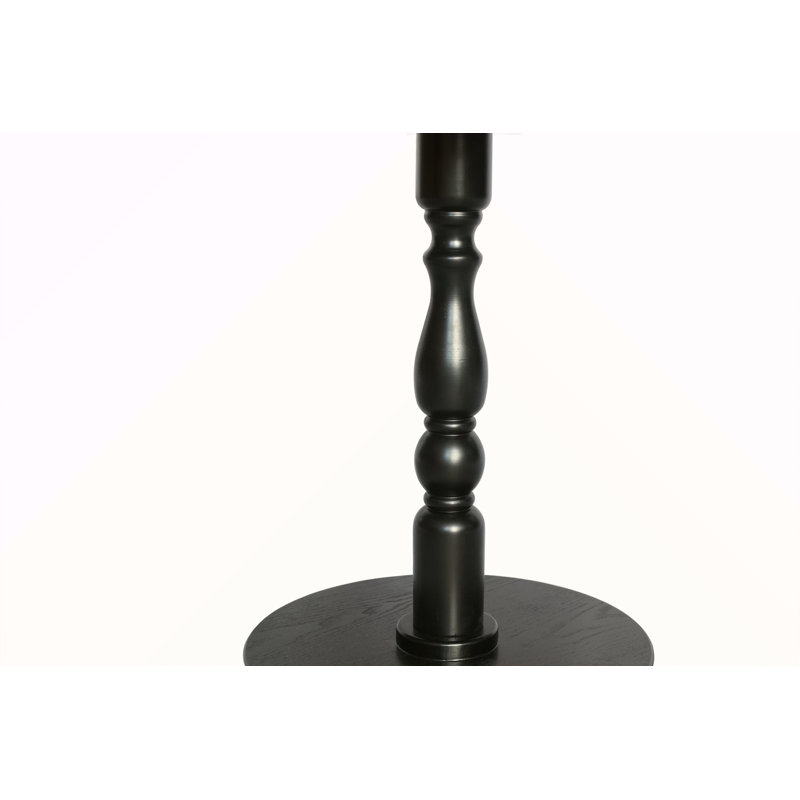 Table ronde 23 po brun noyer, Noir antique