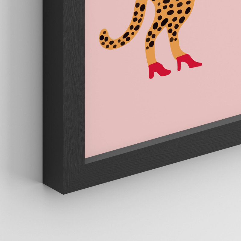 "Drôle de guépard jaune" sur papier, Noir, H 14 po x l 11 po