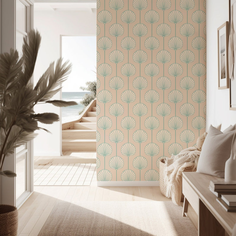 Deco Lily Large - Pink Sand Wallpaper, Self-adhesive, Pink
