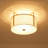 3 - Light Round Drum Fabric Semi Flush Mount