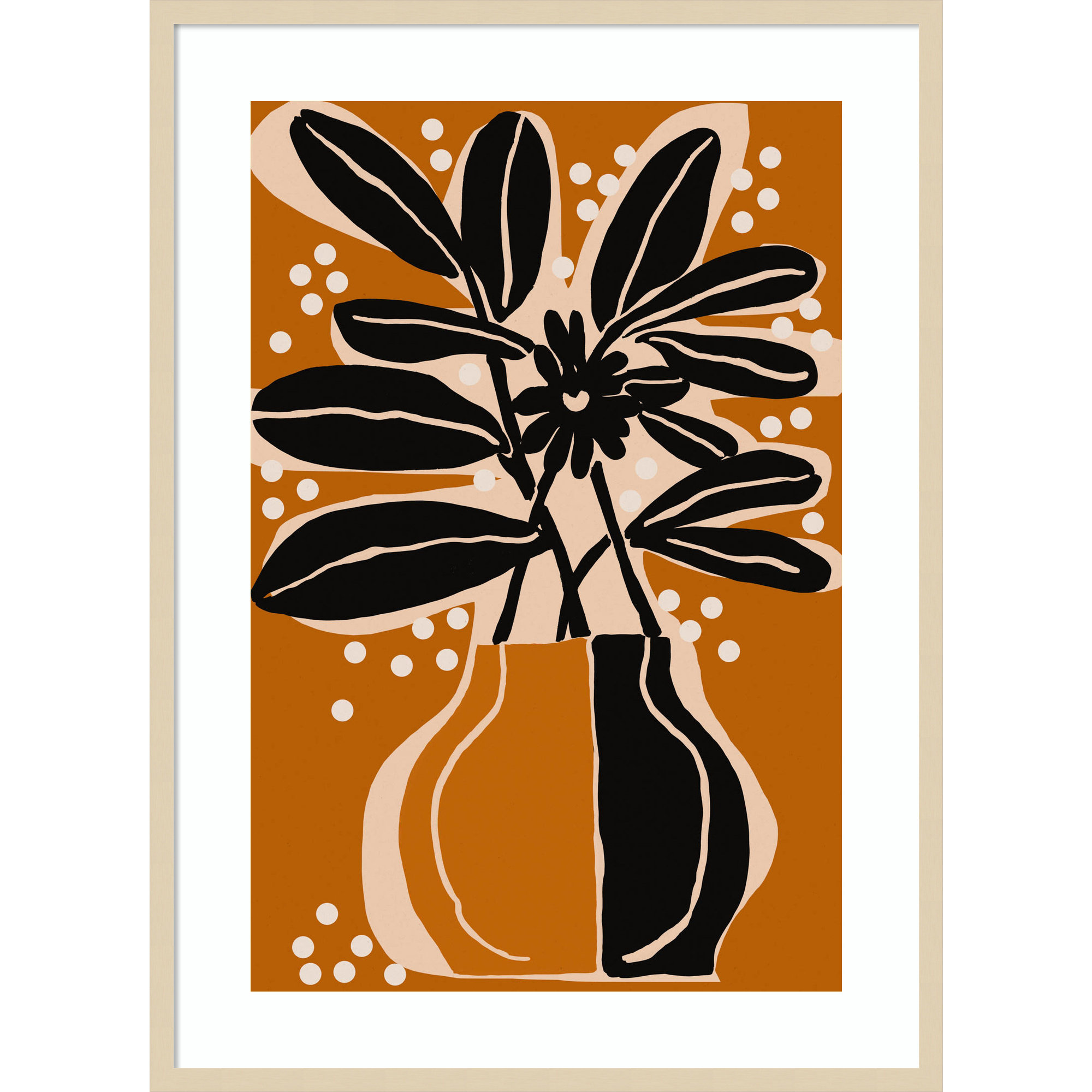 Ochre Still Life No 6 by Treechild Wood Framed Wall Art Print, Brown, 41" H x 30" W