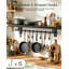 Ensemble de 2 supports à casseroles muraux, cintres noirs rétro avec tablette flottante-129419531