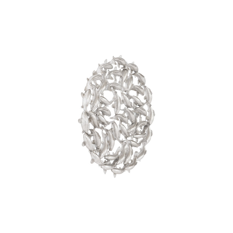 Koi Wall Art Silver Leaf