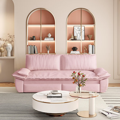 Canapé-lit convertible 3-en-1 rose 73,2 po