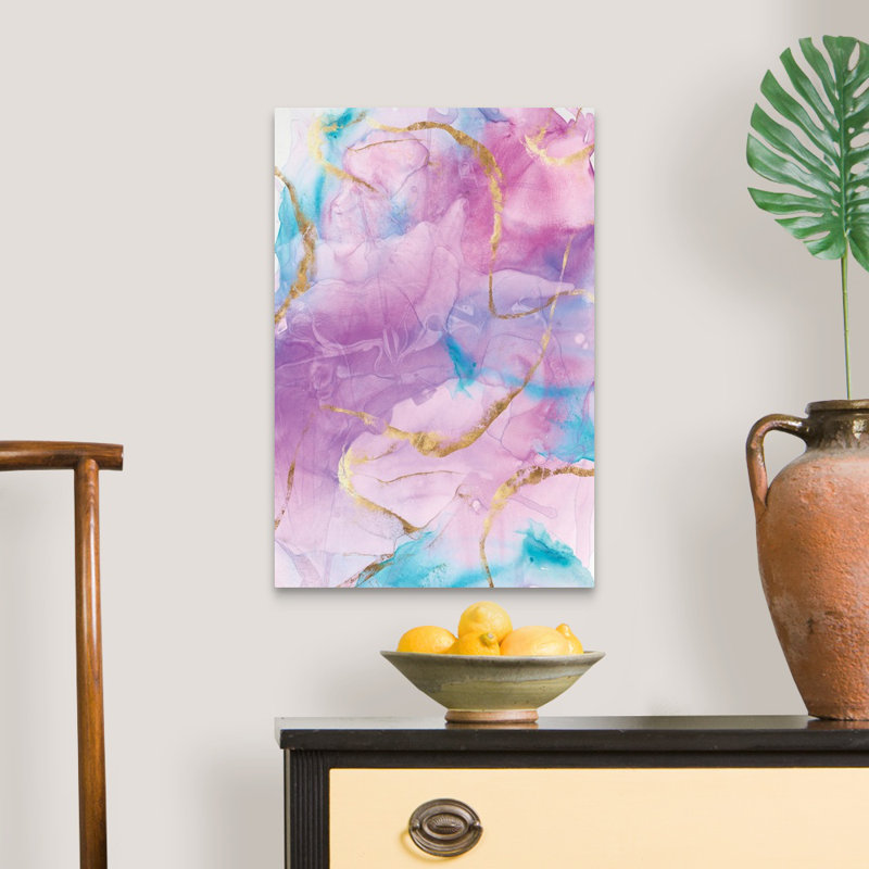 Reproduction d’art sur toile, "Gold Highlights I" par Eva watts, Toile tendue, H 24 po x l 16 po x P 1,25 po