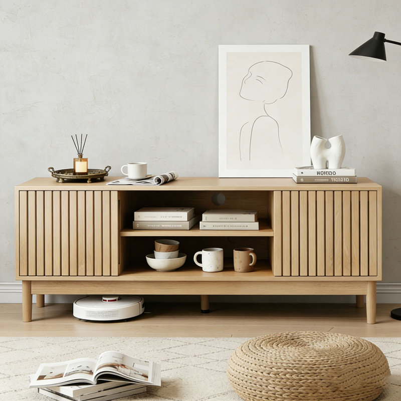 modern TV stand, Oak