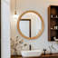 Miroir mural rond en bois naturel, 23,62 po
