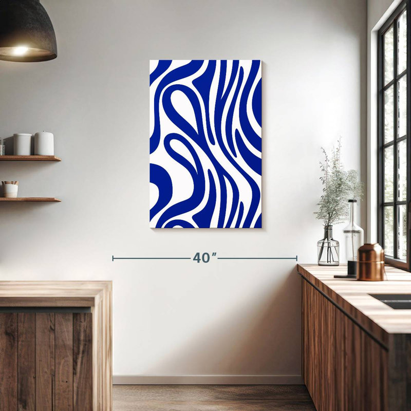 Avery Navy Blue Swirl Pattern, 36" H x 24" W
