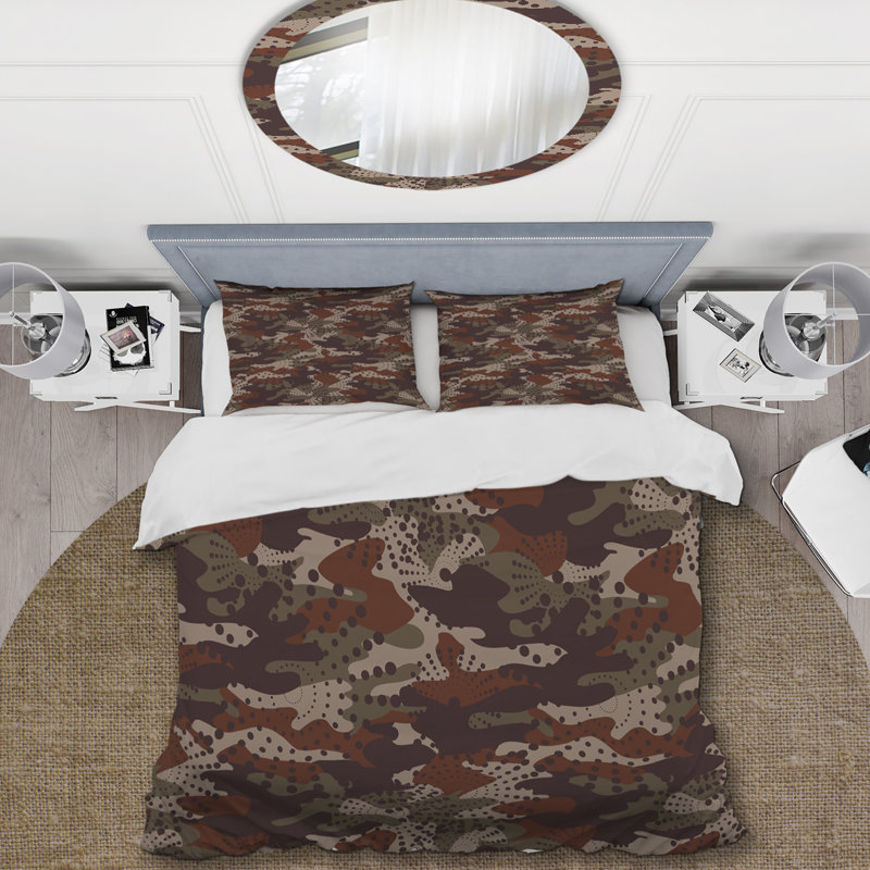 Camouflage mauve tendance - ensemble de housse de couette abstrait - microfibre de polyester