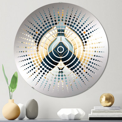 Miroir mural bleu sarcelle et doré