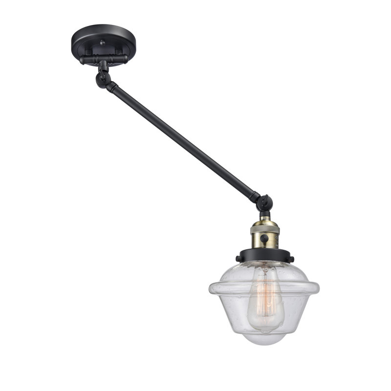Lampe avec bras pivotant 1 lumière Analeah, Ampoule incandescente rétro à intensité réglab, Grainé