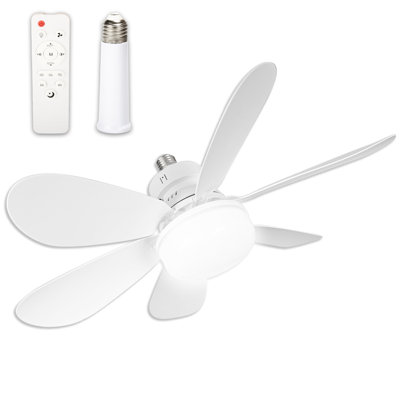 20" Screw in Ceiling Fan Light, 3-Speed Dimmable Socket Fan Light with Remote Control